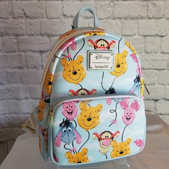 Loungefly Winnie the Pooh Balloons Mini Backpack Bag Blue New main image 16